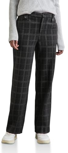 Street One Damen Karierte Straight Leg Hose