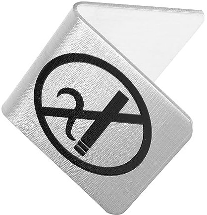 OKUMEYR Edelstahl Tischschild „Rauchen Verboten Dekoratives No Smoking Warnschild Für Tischplatten Hinweiszeichen Für Rauchfreie Zonen Robustes Tischkarten Schild