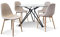 Designetsamaison Ensemble Table à Manger Ronde 120cm et 4 chaises scandinaves Transparent en Verre - MateraEla