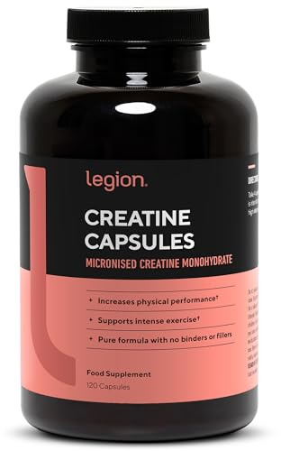 LEGION MicronizedCreatine Monohydrate Supplement - Clean Creatine Powder for Muscle Gain & Post Workout Recovery - Micronized Creatine Supplement for Maximum Absorption (30 Servings, Capsule)