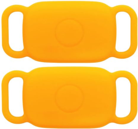 Dog Collar Holder for Tile Pro 2024/2022 Bluetooth Tracker, Anti Lost Waterproof Silicone Soft Case Secure Protective Cover Finder for Keys, Bags, Cat Dog Collar Tag, 2 Pack (Yellow)