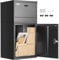 VEVOR Paketbriefkasten 500x398x980mm, Paketkasten mit Schloss, Paketbriefbox aus verzinktem Stahl mit Diebstahlschutz-Design, Packstation für Zuhause und das Büro, Schwarz