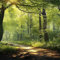 TRIOSK Sichtschutz Garten Dekoration Plane groß mit Natur Motiv Wald Waldweg Baum Weg Motivbanner Blickdicht für Terrasse Zaun Gartenzaun Gartenposter PVC Zaunblende 600x200 cm
