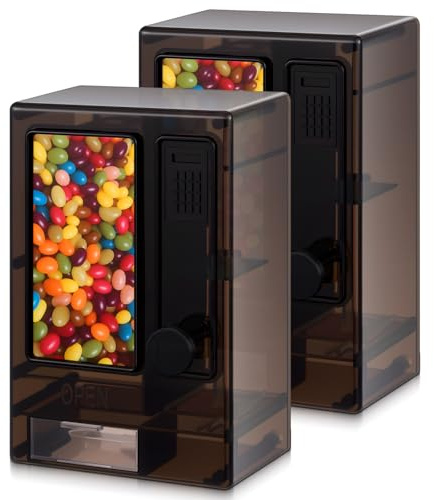 Tasdurian 2 Pcs Mini Candy Dispenser, Candy Machine for Desktop, Black