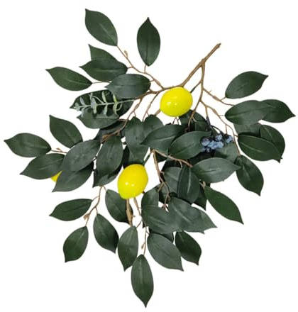 DECORNIJIA Grüner Zitronenanhänger aus Kunststoff für Hochzeitsdeko | 1 Stück, Simulationsblatt Optik, Wanddeko für Zuhause, Passend zu Weihnachten und Neujahr