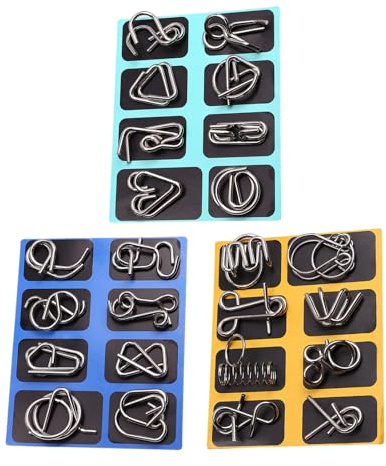 Casse-Têtes en Métal pour Adultes,Jeux D'Amusants Et Énigmes - Puzzle des Anneaux Chinois Anti-Stress pour - Défi, Jeux, Adolescents, Filles, Maison, École, Voyage Et Fête
