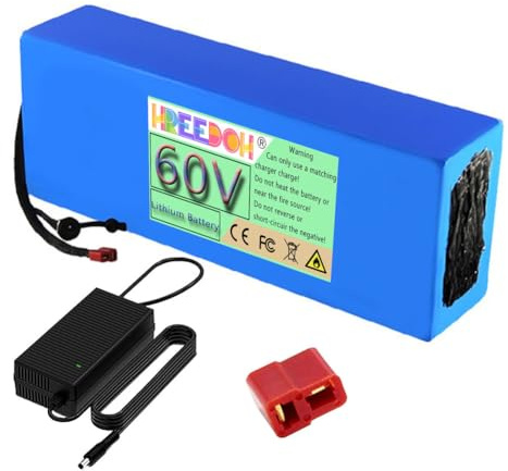 FREEDOH 60V Lithium Battery 60V Lithium-ion Battery 15Ah 20Ah 25Ah 30Ah 35Ah 40Ah 45Ah 50Ah with Charger for 0-3000W Motor