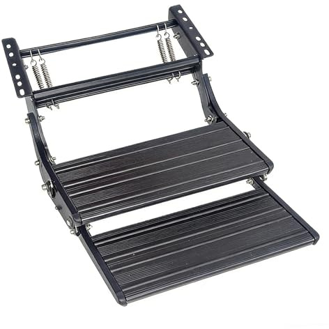 WTJDCCY Manuelles Marche Pied Caravane 2 Marches, Escabeau Pliant Aluminium avec Surface Antidérapante, Supporte jusqu'à 150 kg, Marchepieds pour Camping Caret Remorque