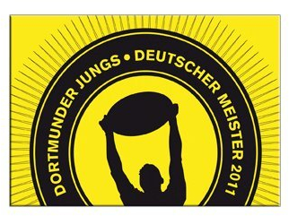 Aufkleber Dortmunder Jungs Deutscher Meister 2011, 5 Stück - 7 x 10 cm