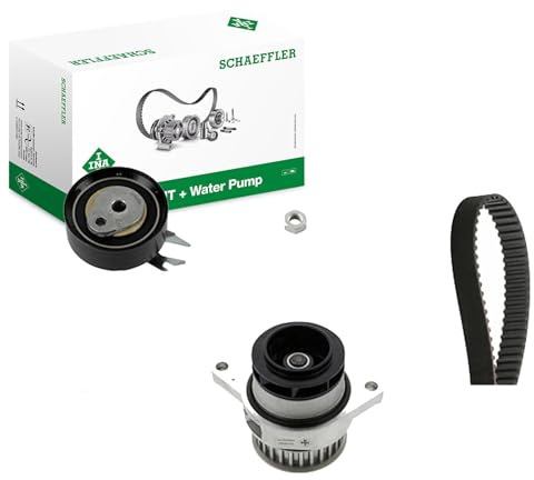 INA 530 0167 30 Wasserpumpe + Zahnriemensatz Zähnezahl: 27 22 mm Kompatibel mit VW Golf 3 1H1 Polo Schrägheck 6N1 Caddy II Kastenwagen 9K9A, SKODA Octavia I Combi 1U5 OCTAVIA 1U2