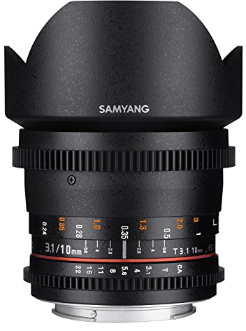 SAMYANG 13010T3.1SX Objectif 10 mm T3.1 VDSLR Ed AS NCS CS II pour Connexion Samsung NX Noir