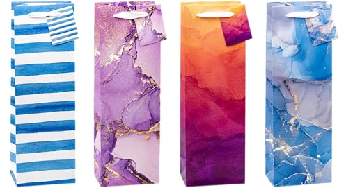 TSI Geschenktüten ART DESIGN für Wein- und Sektflaschen, 12er Packung, Größe: Flasche (HxBxT 36 x 12 x 8 cm), Art.Nr. 85287