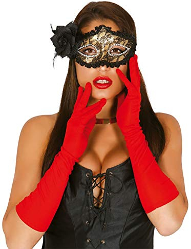Guirca Fiestas Schicke Rote Damen Handschuhe 45 cm - EIN Paar Lange Elegante Handschuhe Opera Fest, 1920er Party
