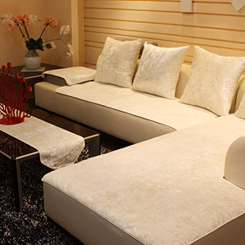TY&WJ Plüsch Anti-rutsch Sofabezug Wohnzimmer Sofabezug Outdoor Couch-abdeckungen Möbel Protector Für ledersofa Haustier Hund & Kinder-Weiß 70x150cm(28x59inch)