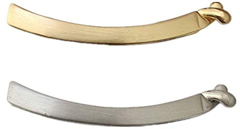 cuhair Haarspange für Mädchen und Damen, Metall, Bananen-Haarspange, glatt, Punk-Stil, silberfarben