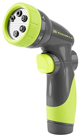 Flexzilla Verstellbare Gartenschlauchdüse mit 6 Mustern, einfach zu bedienender An-/Aus-Kippschalter und langlebigem Design