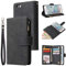 UEEBAI Coque pour iPhone 6/iPhone 6S, Etui en Cuir PU Portefeuille Rétro Antichoc Flip Case Housse avec Fentes de Cartes Fonction Support, Fermeture Magnétique - Noir
