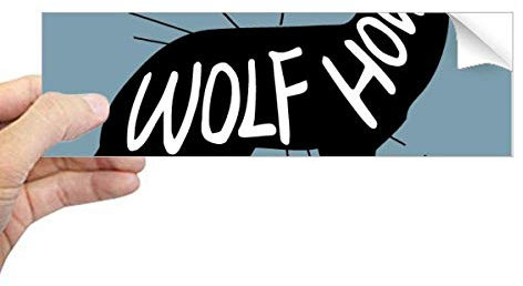 Schwarzer Wolf-Tier-Silhouette, natürlich, rechteckig, Aufkleber für Notizbuch, Fenster, Aufkleber