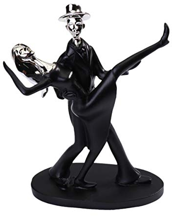 Healifty Romantische Tanzpaar Figur Harz Liebesstatue Tänzer Skulptur Brautpaar Deko Objekt für Geburtstag Valentinstag Jahrestag Hochzeit Tischdeko Auto Dekoration (C)