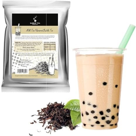 Milk Tea Flavoured Bubble Tea Powder 1 kg, 33 Servings - Make Bubble Tea at Home - Ideal for Frappes, Coffee, Boba Tea, Milkshakes - Gluten Free, Halal Certified