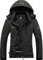 GEMYSE Damen wasserdichte Berg-Skijacke Winddichte Fleece Outdoor-Winterjacke mit Kapuze (Eisen grau 01,M)