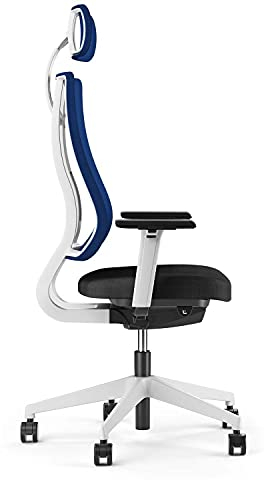 Viasit Drehstuhl Newback, Bürostuhl, höhenverstellbar, ideal auch für das Home-Office, ergonomisch, mit Nackenstütze, Gestell telegrau, (Blau)