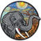 Save The Earth ELEFANT Aufnäher Elephant Wildlife Aufbügler Gesticktes Kunstwerk Preserve & Protect Artenschutz Umweltschutz Naturfreunde Aufkleber Bügelbild Stickerei Applikation Abzeichen 80x80mm