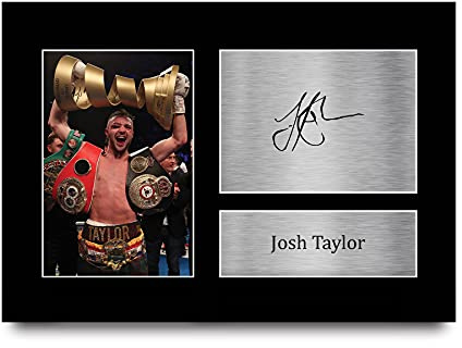HWC Trading A4 Josh Taylor Boxing Geschenke Gedrucktes Signiertes Autogramm Foto für Fans von Boxsport Memorabilien