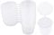 CYH 100 Pack 1oz Round Food Containers with Hinged Lids, Plastic Lid Deli Pot Sauce Pots Reusable Small Jelly Shot Cups Takeaways Containers for Chutney Slime Dressings Sauces Ketchup Salads, Clear