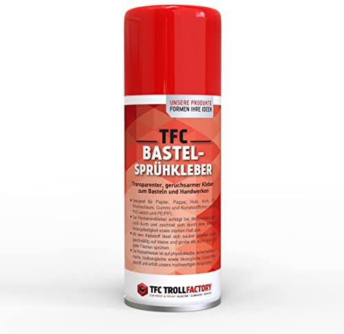 Troll Factory Bastel Sprühkleber zum Basteln und Handwerken, universale, saubere Anwendung auf vielseitigen Oberflächen (1)