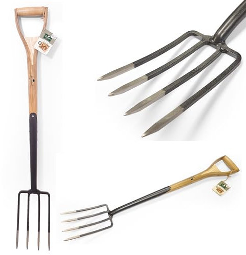 Greenman Border Fork Half Brite Carbon Steel Heavy Duty Ash Handled 102cm (42) Narrow