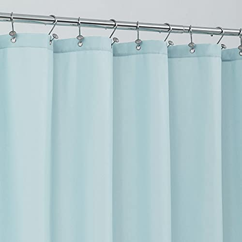ALYVIA SPRING Langer Duschvorhang, Badevorhang, Duschgardine aus Stoff, wasserdicht, 183 x 198 cm, weicher und leichter langer Duschvorhang mit 3 Magneten, maschinenwaschbar, Blau