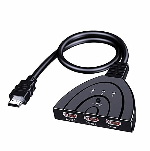 Aolirot Multiprise HDMI Commutateur - Sélecteur Splitter 3 Entrées vers 1 Sortie Adaptateur HDMI 1080P Ultra Performant pour PC, PS4, Xbox, Lecteur Blu-Ray, TV, Box HDTV, DVD