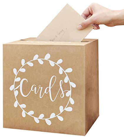 Miss Lovely Geldbox Briebox Hochzeitsbox Cards in braun im Rustikal Vintage Stil - ideal für Kuverts, Hochzeits-Karten & Geld-Geschenke zur Hochzeit, Geburtstags-Umschläge, Sammel-Box