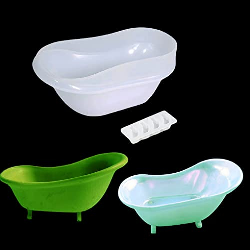 FineInno Badewanne Seifenschale Epoxidharz Formen Soap Box Resin Mold Seifenkiste Silikonformen Seifenhalter Gießform Seifenablage Harz Aufbewahrungsbox für Schmuck