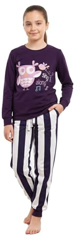 A2Z 4 Kids Girls Pyjamas Traditional PJS Pyjama Set Long Sleeve Top - PJS 186 Sing Purple_3-4