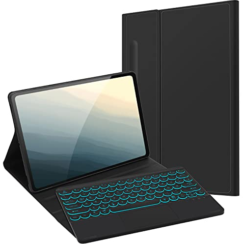 JADEMALL Samsung Galaxy Tab S9 Ultra 14.6 Zoll 2023 Tastatur Hülle, Schützhülle mit Hinterleuchtet Abnehmbare Tastatur [QWERTZ] für Galaxy Tab S8 Ultra 14.6 Zoll 2022/S9 Ultra 14.6 Zoll 2023