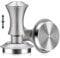 Kaffee Tamper 51mm, Edelstahl Espresso Tamper Silbergrau mit 30lbs Anpressdruck, Ripple Base Kaffeepresse für 51mm Bodenloser Siebträger