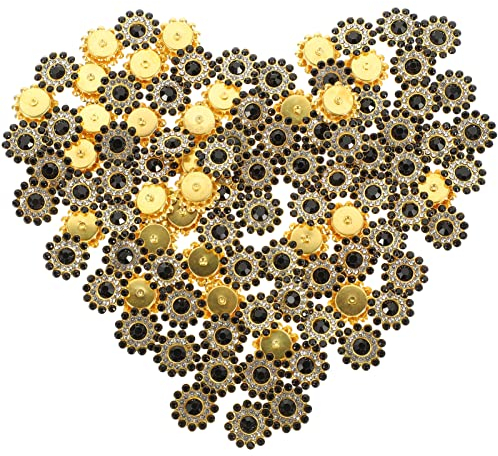 MILISTEN Hosenknöpfe Zum Stecken 14 Mm Strassverzierungen Flatback-Blumenknöpfe Mit Strasssteinen Strassdekorationsbrosche Für Diy-Schmuckhandwerk Hochzeitsaccessoires Vintage Schmuck
