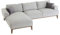CARO-Möbel Ecksofa SATIA in hellgrau, gepolstert mit 2 großen Rückenkissen, Couch mit Stoff überzogen, Wohnzimmercouch im skandinavischen schlichten Design