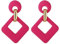 SIXDUTON Ohrringe Creole für Damen, Hypoallergen Groß Rechteck Neon Statement Ohrringe Modeschmuck für Frauen und Mädchen (Rose Rot)