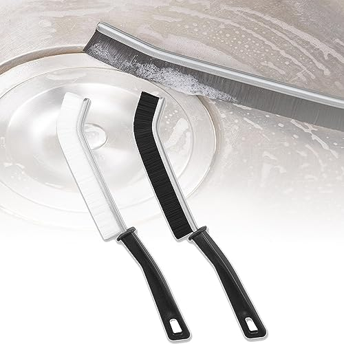 Bodhi2000 Cepillo de baño, cepillo de limpieza de huecos de baño, de grietas de cerdas duras, cepillo de limpieza profunda de ranura de mano para limpieza diaria de paredes y esquinas de