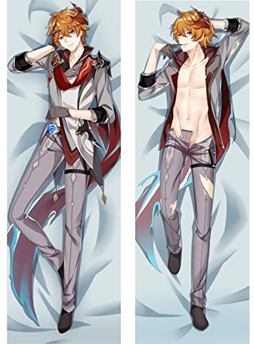 RuiHao Anime Kissenbezug Manga Kissenhülle Für Genshin Impact Tartaglia,Anime Pillowcase Digitaler Doppelseitiger Druck Kissenbezug,Seitenschläferkissen Bezug,Bedding Umarmungskissen Bezu