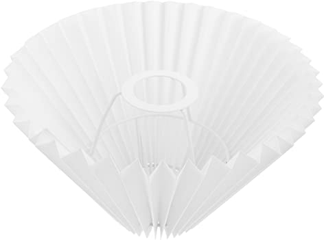 Mikikit 1stk Gefalteter Lampenschirm Plissierter Heller Schatten Tischlampenschirm Diy Plissee Stehlampe Stehlampenschirm Kronleuchterschirme Falten- Beleuchtung Stoff Weiß E14 Zylindrisch