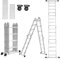 SAILUN 7-in-1 Multi-Purpose Aluminium Ladder 4 x 4 Steps Folding Ladder with Platform and Wheels, 4.7m,Max Load 150KG for Outdoor and Indoor