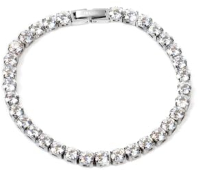 UNSHINEBAR Tennis Armband für Herren - Silber, 19.5 cm, Modern, Wasserfest, Edelstahl und 18K Gold, Streetwear, Unisex