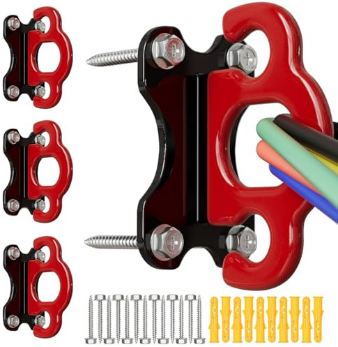 7WJUIRE 3 x Widerstandsbänder, Wandanker, Wandhalterung, Workout-Bänder, Anker für Wand, Workout, Wandhalterung, Anker für Körpergewicht, Krafttraining, Yoga, Zuhause, Fitnessstudio, Stretching, Rot