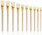 PEOVLVN Mop Brush for Acrylic Painting, 10 Pcs Assorted Size Acrylic Paint Brushes Blending Brush with Wooden Handle Artist Brushes for Acrylic Watercolor Oil Painting Gold Foil Gilding Brush