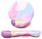 Dapesuom Keyboard Wrist Rest and Mouse Pad with Wrist Support, Cute Memory Foam Cushion for Keyboard and Mouse Set, Ergonomic Pad Rests with Non Slip Base for Easy Typing & Pain Relief, Colorful Art