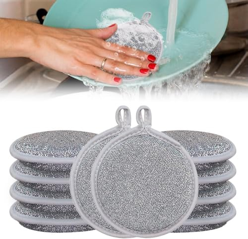 Gahwa Putzlappen Spültücher 2024 New Multipurpose Wire Dishwashing Rags, Mehrzweck Geschirrspüllappen aus Draht für Nass und Trocken (10PCS)